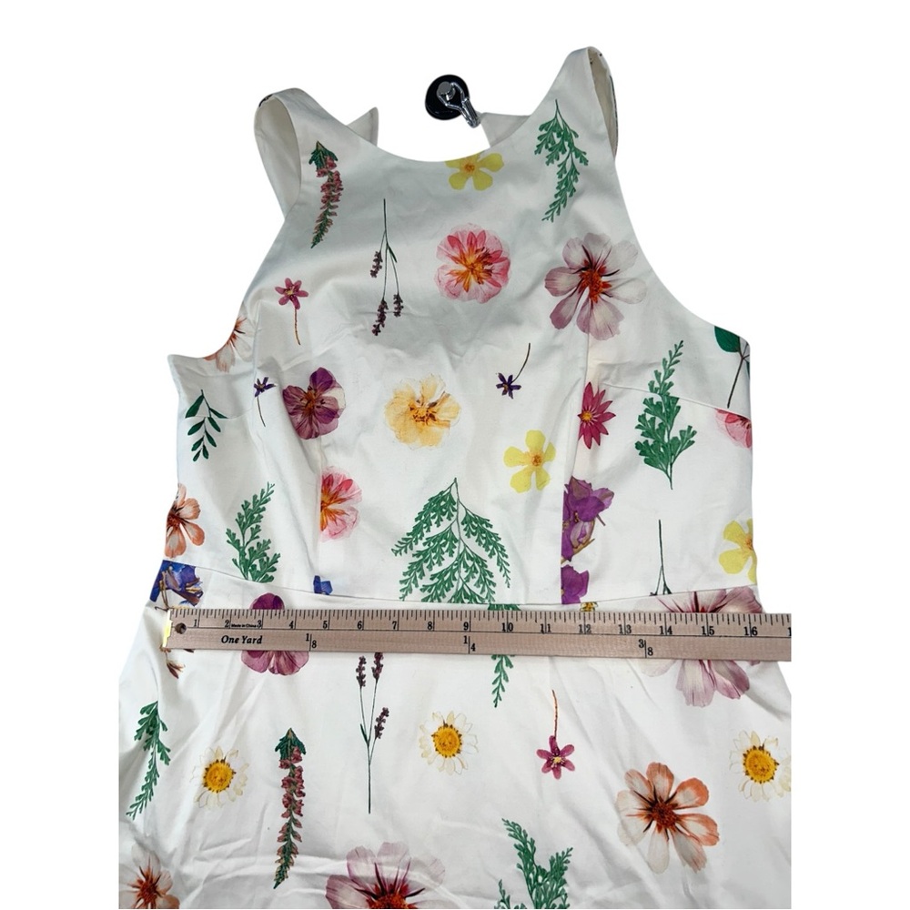 Talbots Petite Sateen Fit & Flare Dress Floral Meadow Halter Sleeveless 12P - Picture 7 of 16